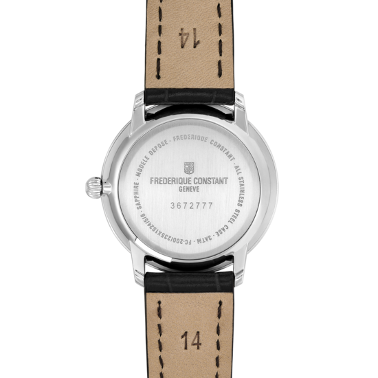 Frederique Constant Frederique Constant Slimline FC-235M1S6, Quartz, staal/leer bruin, wijzerpl. zilverkl, small second, 3ATM