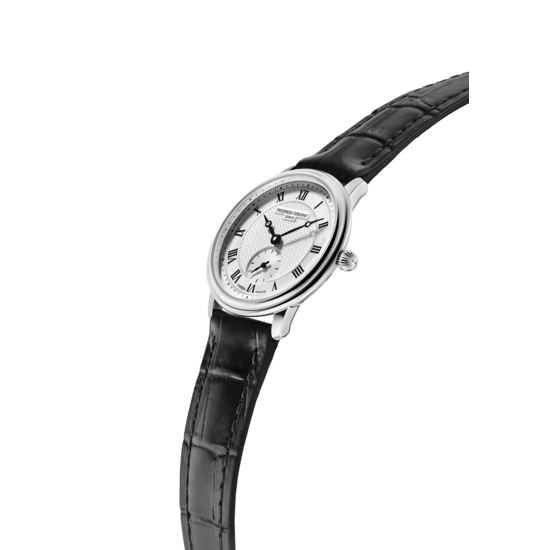 Frederique Constant Frederique Constant Slimline FC-235M1S6, Quartz, staal/leer bruin, wijzerpl. zilverkl, small second, 3ATM