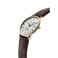 Frederique Constant Pre-Owned Frederique Constant Slimline FC-245M5S5, Quartz,  staal double/leer bruin, wijzerpl. zilverkl. small second, datum, 3ATM