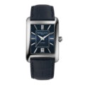 Frederique Constant Frederique Constant Classics Carree FC-303N4C6, Automaat 22x30mm, Staal/Leer blauw, Blauwe wijzerplaat, Datum, 3ATM.