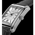 Frederique Constant Frederique Constant Classics Carree FC-303S4C6, Automaat 22x30mm, Staal/Leer zwart, zilverkl. wijzerplaat, Datum, 3ATM.