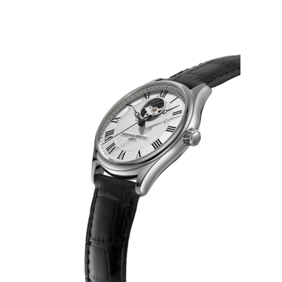 Frederique Constant Frederique Constant Classics Heart Beat FC-310MC5B6, Automaat, 40 mm, staal/leer zwart, zilverkl. wijzerplaat, 5ATM.
