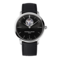 Frederique Constant Frederique Constant Slimline Heart Beat FC-312B4S6, Automaat, 40 mm, staal/leer zwart, zwarte wijzerplaat, 3ATM.