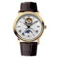 Frederique Constant Frederique Constant Classics Heart Beat FC-335MC4P5, Automaat, 40 mm, staal double/leer bruin, zilverkl. wijzerplaat, maan fase, pointer date, 6ATM.