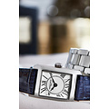 Frederique Constant Frederique Constant Carree Ladies FC-200MC16, staal/leer blauw, zilverkleur wijzerplaat, 3ATM.