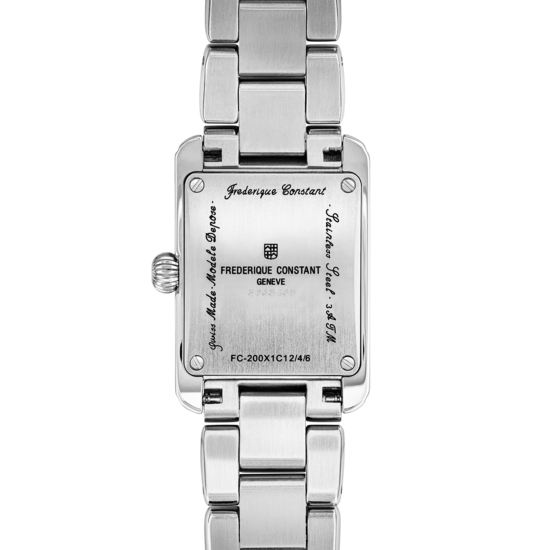 Frederique Constant Frederique Constant Carree Ladies FC-200MC16, staal/leer blauw, zilverkleur wijzerplaat, 3ATM.