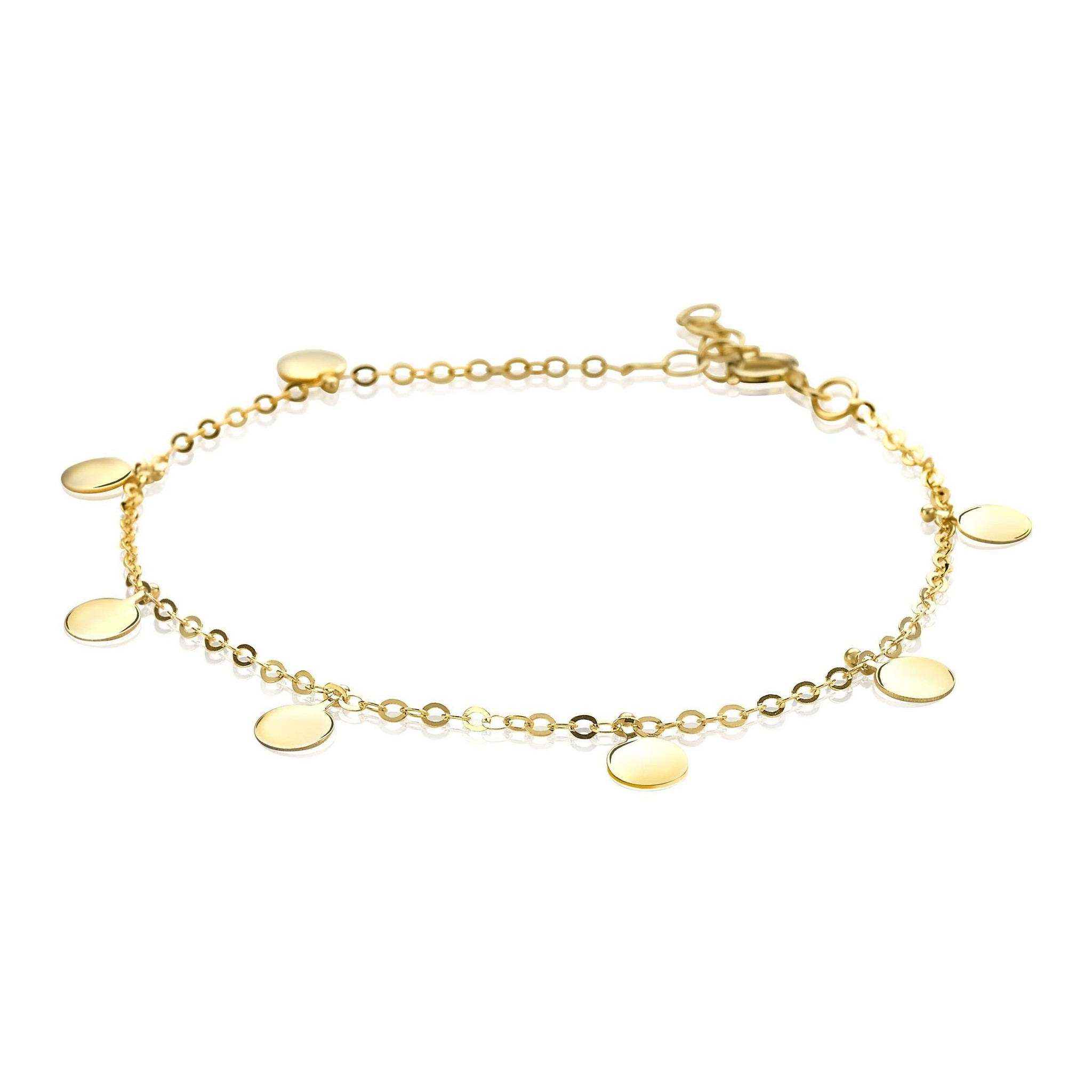 zelf In werkelijkheid voorjaar ZINZI Gold 14k Geelgouden armband ronde plaatjes ZGA167 | Milikan Juwelier