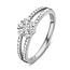 Excellent Jewelry EXCELLENT JEWELRY 14krt witgouden Jaarring 2023, entourage met zijstenen, tot. 0.55crt H/SI, RG217404