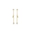 Excellent Jewelry EXCELLENT JEWELRY 14krt geelgouden oorknoppen met 3 cm ankerschakel, daaraan 2x 3 diamanten tot. 0.24ct H/SI, OG117150