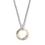 Excellent Jewelry Excellent Jewelry Zilver met 14k gouden hanger, rond, met zirconia's, incl collier 44 cm, HF627125