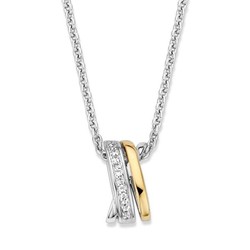 Excellent Jewelry Zilver met 14k gouden hanger met zirconia's, HF625953
