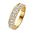 Excellent Jewelry EXCELLENT JEWELRY 14krt geelgouden diamantring, middenbaan 11x princess, zijkanten pavé briljant, tot. 1.19ct H/SI, RG117217