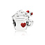 Pandora PANDORA 797523ENMX Cocoa mug silver charm with white and red enamel