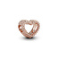 Pandora PANDORA ROSE 787516  Beaded heart open charm 14k rose gold-plated