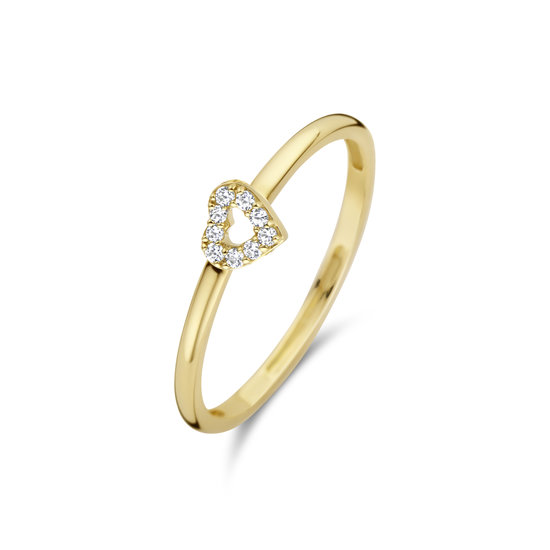 Blush BLUSH 14k Geelgouden ring met hart zirconia 1231YZI