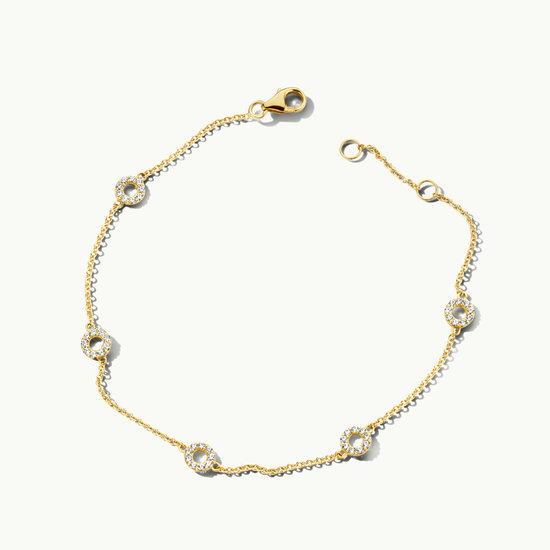 Blush BLUSH 14k Armbandje open rondjes met zirconia 2200YZI