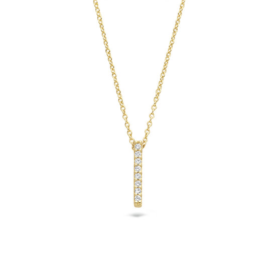 Blush BLUSH 14k Geelgouden collier met staafje zirconia 23133YZI