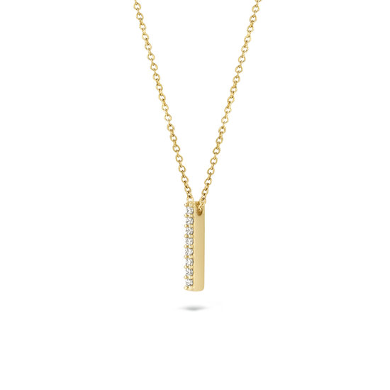 Blush BLUSH 14k Geelgouden collier met staafje zirconia 23133YZI