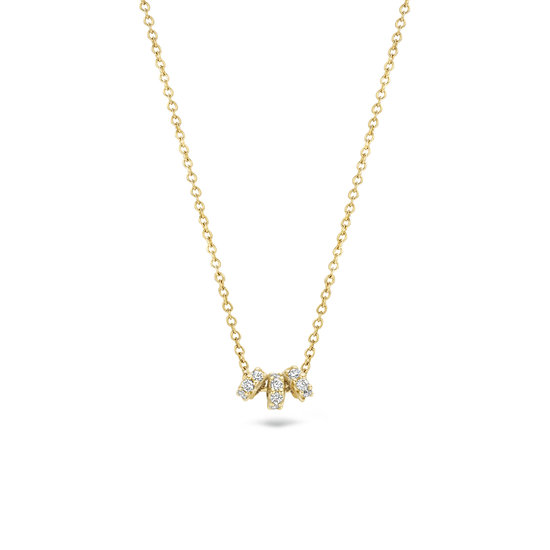 Blush BLUSH 14krt Geelgouden collier met 3 ringetjes bezet met zirconia's 3136YZI
