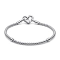 Pandora PANDORA 592453C00 Studded chain sterling silver bracelet with heart clasp
