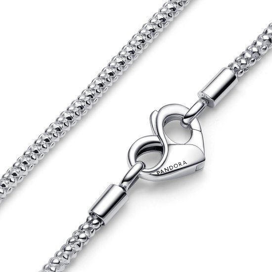 Pandora PANDORA 392451C00 Studded chain sterling silver necklace with heart clasp