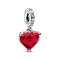Pandora PANDORA DISNEY 792522C01 Mickey and Minnie sterling silver dangle with zirconia and red Murano glass