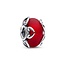 Pandora PANDORA 792497C01 Heart sterling silver charm with frosted red Murano glass and 24k gold foil