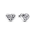 Pandora PANDORA 292500C01 Heart sterling silver stud earrings with zirconia