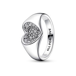 PANDORA 192491C01  Heart sterling silver ring with zirconia