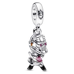 PANDORA Marvel Star Lord Dangle with red cubic zirconia, transparent red, black and orange enamel 792562C01