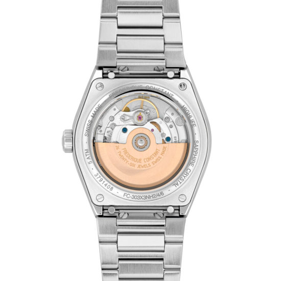 Frederique Constant Frederique Constant New Highlife FC-303BL3NH6B, automaat COSC, staal/staal, 39 mm, donkerblauwe wijzerplaat, datum, 10ATM.