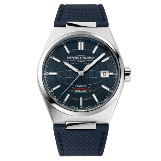 Frederique Constant Frederique Constant New Highlife FC-303BL3NH6B, automaat COSC, staal/staal, 39 mm, donkerblauwe wijzerplaat, datum, 10ATM.