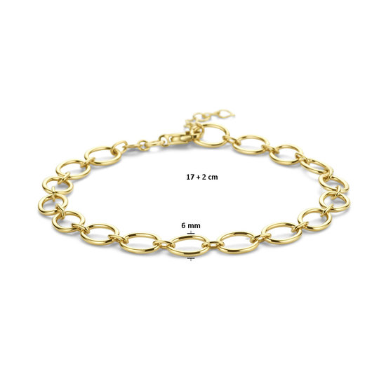 Collectie Milikan 14krt Geelgouden armband, ovale schakeltjes 4.3 mm, 19 cm lang