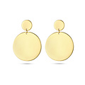 Collectie Milikan 14krt Geelgouden oorknoppen, rondje met rondje 15 mm als hanger, glanzend