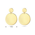Collectie Milikan 14krt Geelgouden oorknoppen, rondje met rondje 15 mm als hanger, glanzend