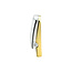 Collectie Milikan 14krt Bicolor hanger, fantasie, strak, 2 banen met 1 zirkonia