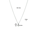 Collectie Milikan 14krt witgouden ankercollier 39.5-42 cm met solitairhanger, gladde chaton met diamant 0.05crt H/SI