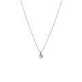 Collectie Milikan 14krt witgouden ankercollier 39.5-42 cm met solitairhanger, gladde chaton met diamant 0.05crt H/SI