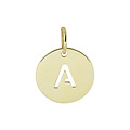 Collectie Milikan 14krt Geelgouden hanger, rondje met open letter A