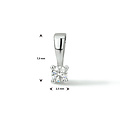 Collectie Milikan 14krt Witgouden solitairhanger, 4-poots chaton met 0.05crt H/SI