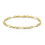 Collectie Milikan 14krt Geelgouden armband, ronde en ovale schakels afgewisseld, 4 mm dik en 19 cm lang