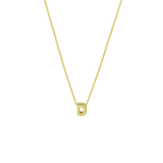 Collectie Milikan 14 krt Geelgouden ankercollier met hangertje letter D, 41+2+2 cm 1048130