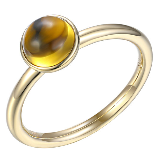 Collectie Milikan 14krt Geelgouden aanschuifring  met ronde Citrien 1048918