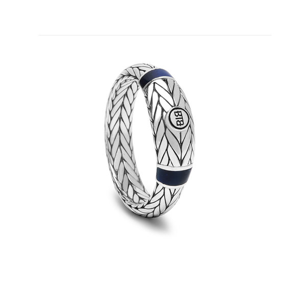 Buddha to Buddha BUDDHA TO BUDDHA 619 Ellen Stone Ring Silver Tigereye Navy