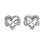 Pandora PANDORA 292667C01 Infinity heart sterling silver stud earrings with zirconia