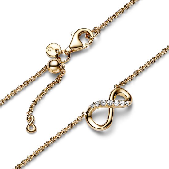 Pandora PANDORA 368821C01 Infinity 14k gold-plated collier with zirconia, 50 cm