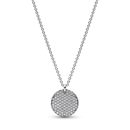 Pandora PANDORA 392632C01 Round disc sterling silver collier with zirconia, 45 cm