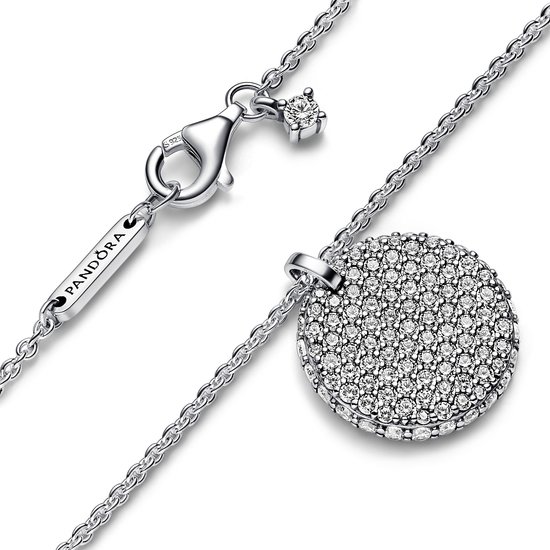 Pandora PANDORA 392632C01 Round disc sterling silver collier with zirconia, 45 cm