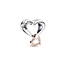 Pandora PANDORA 782642C00 Openwork heart sterling silver and 14k rose gold-plated charm