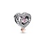 Pandora PANDORA 782653C01 Mum heart sterling silver and 14k rose gold-plated charm with fancy fairy tale pink zirconia